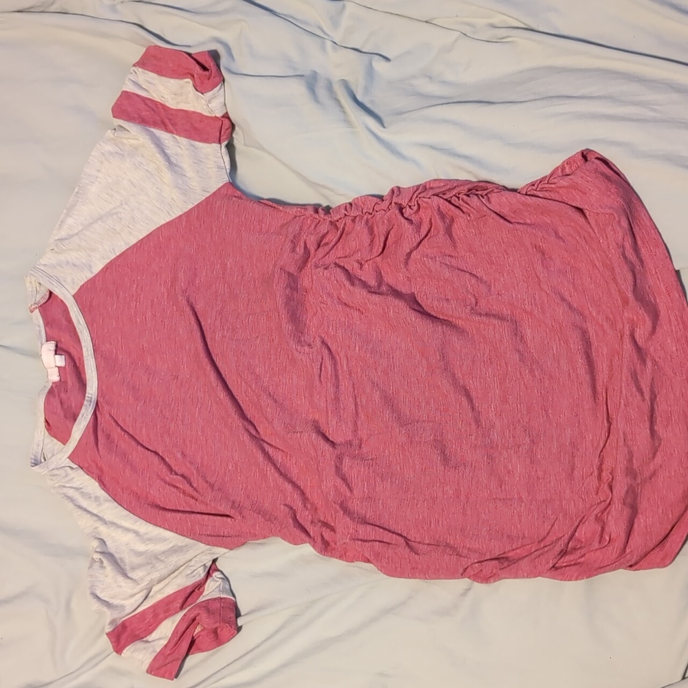 BRIOME maternity tee pink and grey jersey style